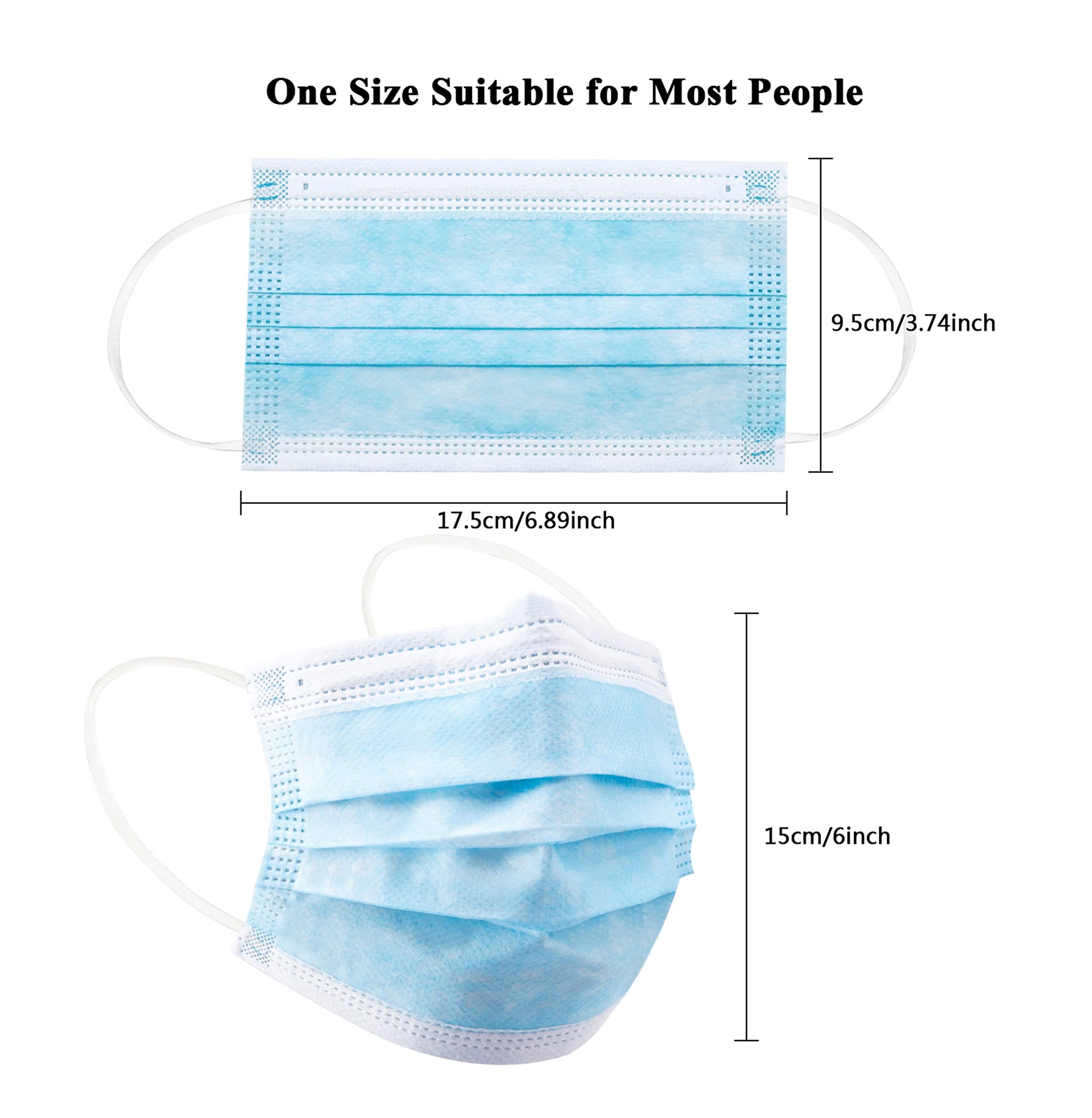 50/100Pcs Disposable Mask for  - Disposable Mask Blue recension och pris