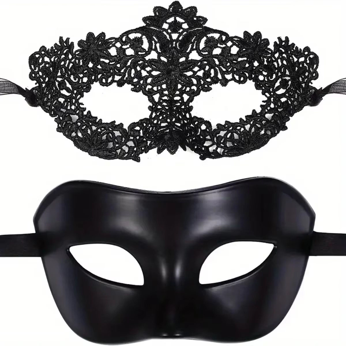 2pcs Elegant Black Lace Masque - Black Face Mask Pack recension och pris