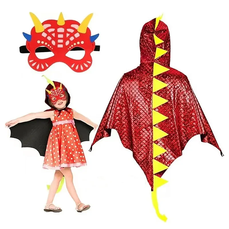 Child Green Dinosaur Cloak wit - Kids Face Mask recension och pris