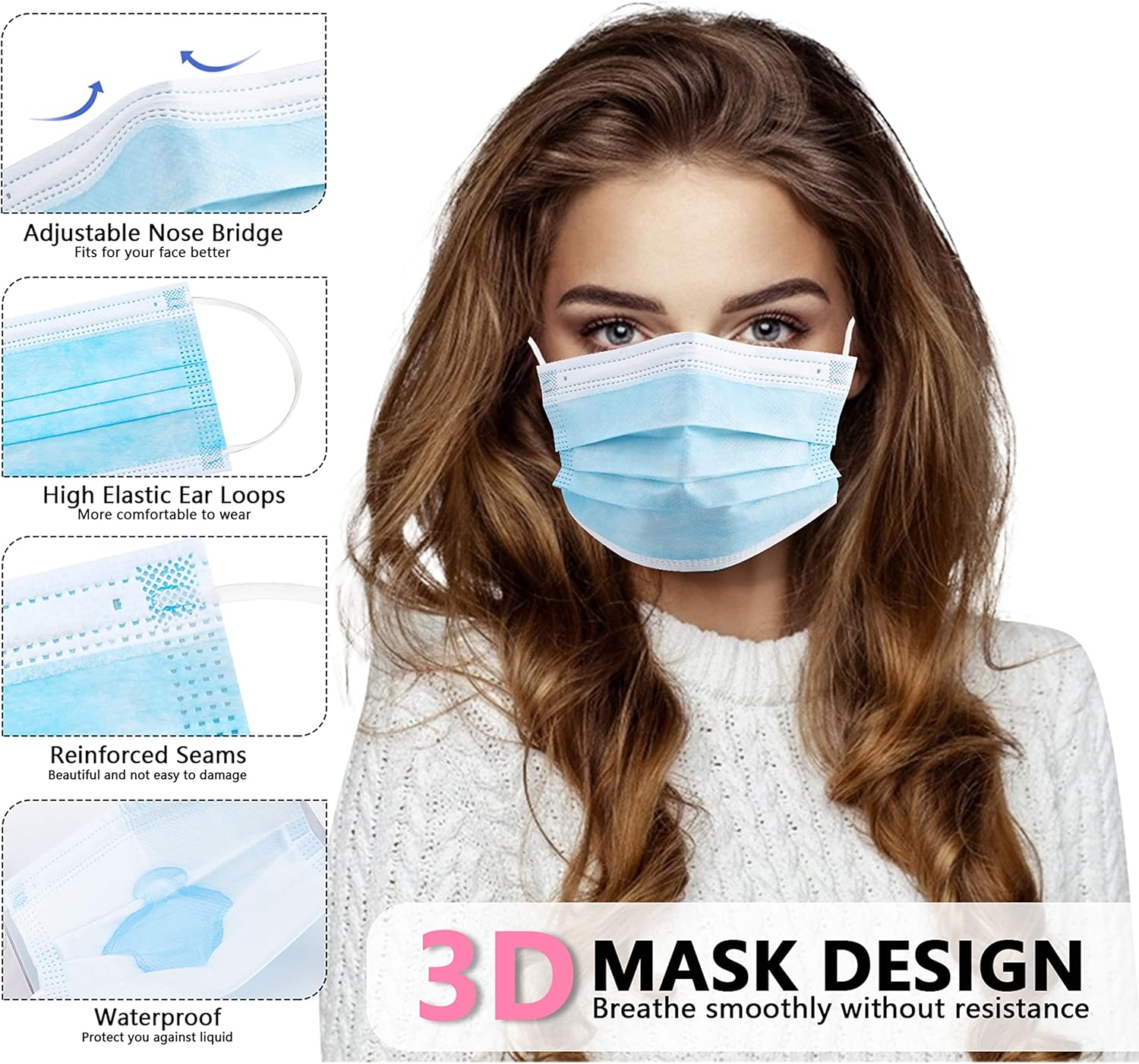 100pcs blue disposable protect - Disposable Mask Blue recension och pris