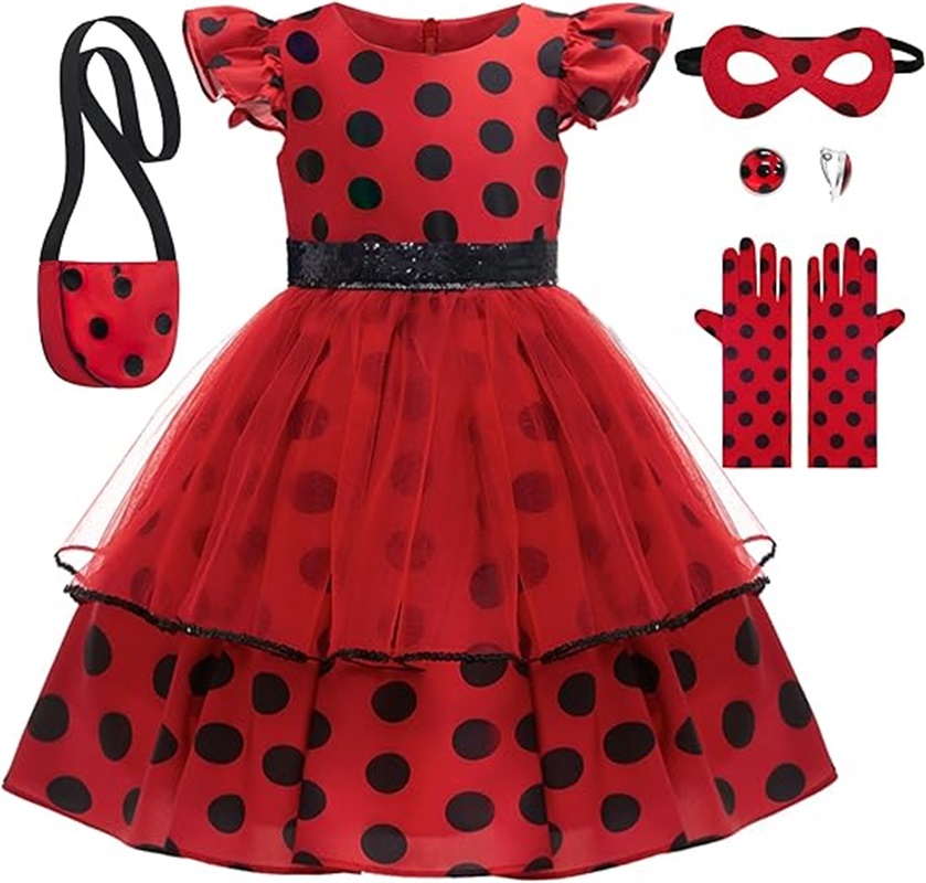 Girls Cosplay Costume Polka Do - Kids Face Mask recension och pris