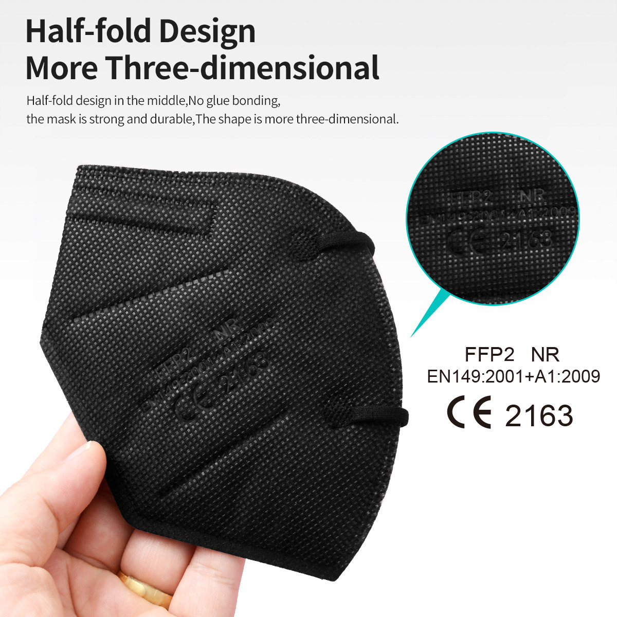 5Layer FFP2 Masks CE Approve K - Black Face Mask Pack recension och pris