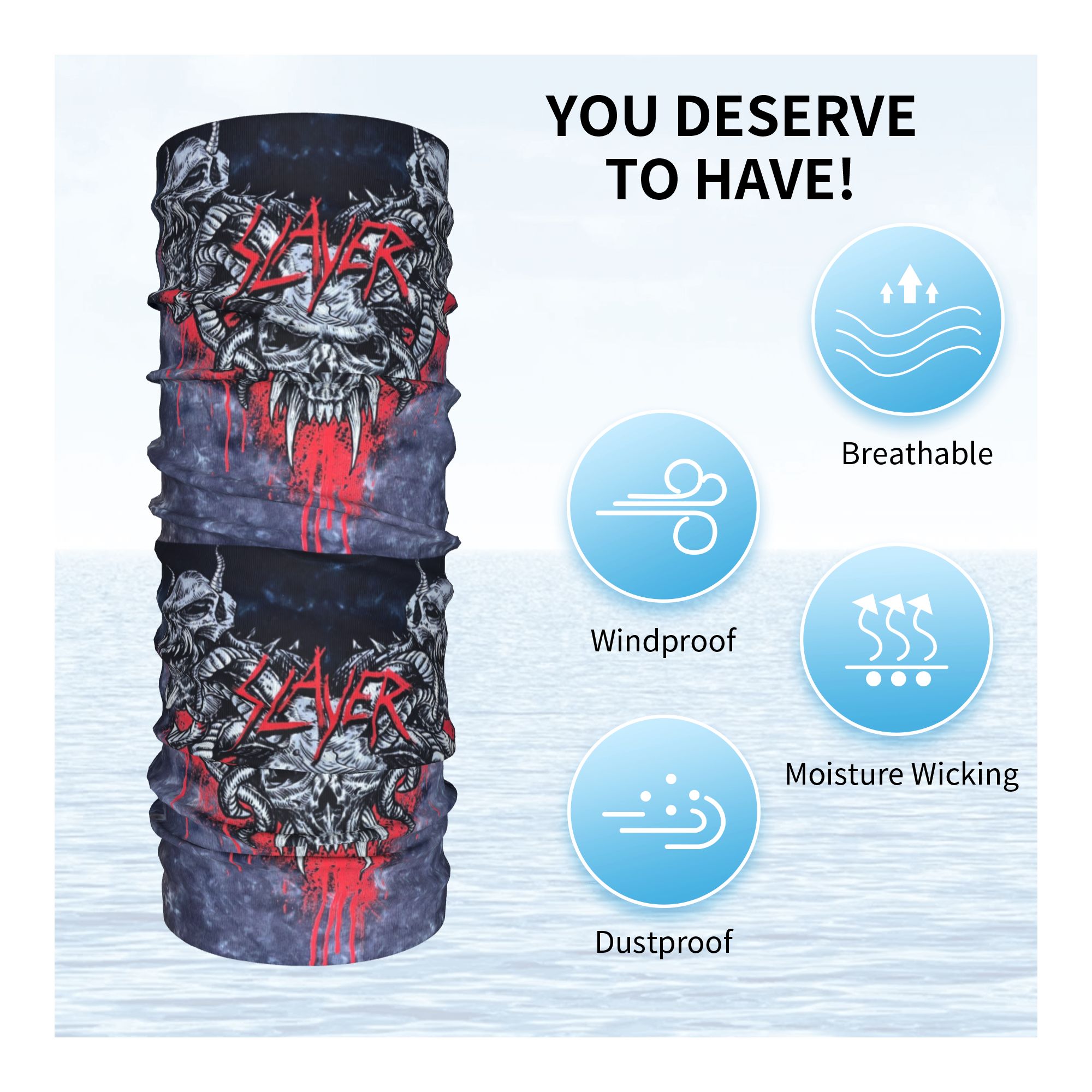 Custom Heavy Metal Rock  Slaye - Neck Gaiter Face Cover recension och pris