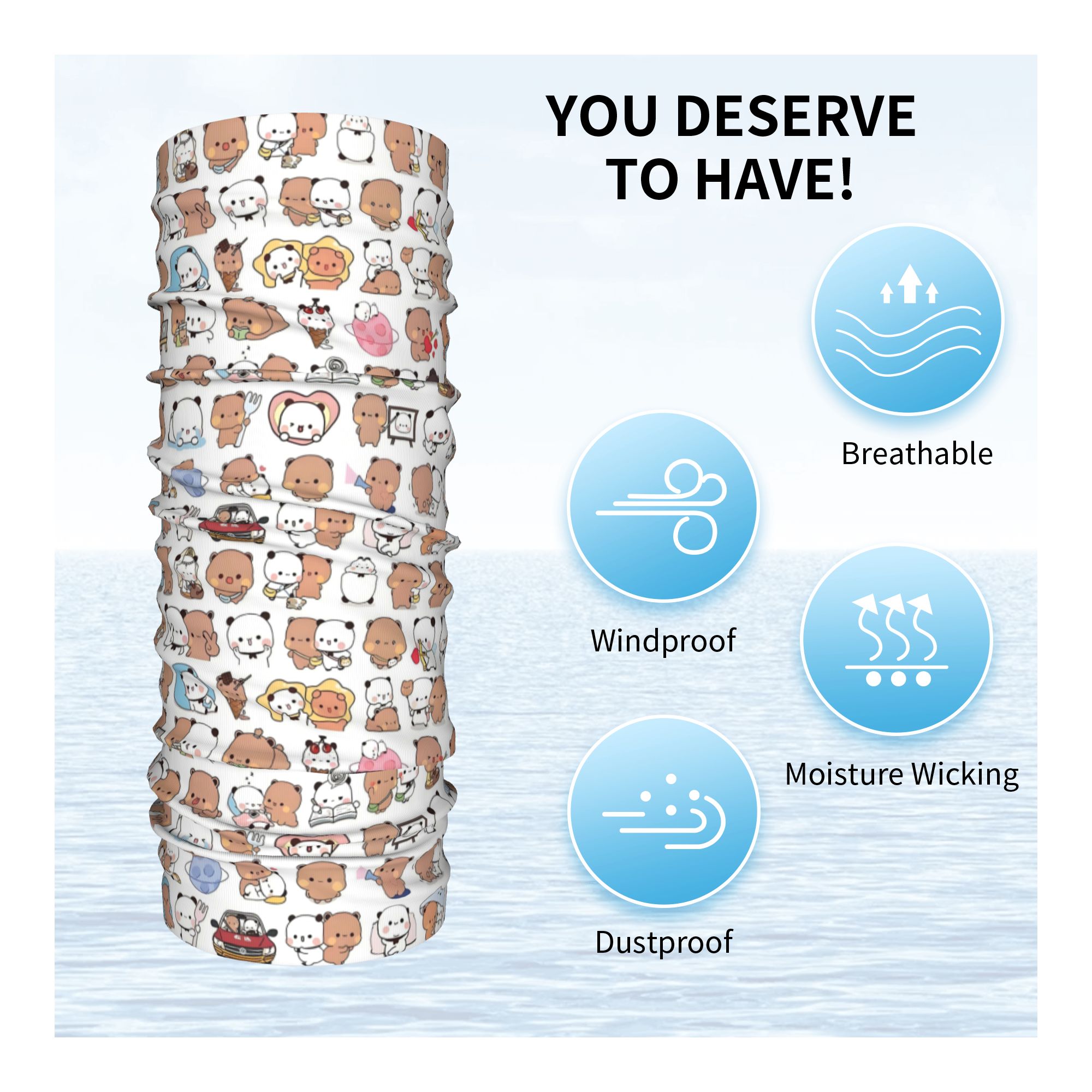 Custom Bear Cartoon Peach And  - Neck Gaiter Face Cover recension och pris