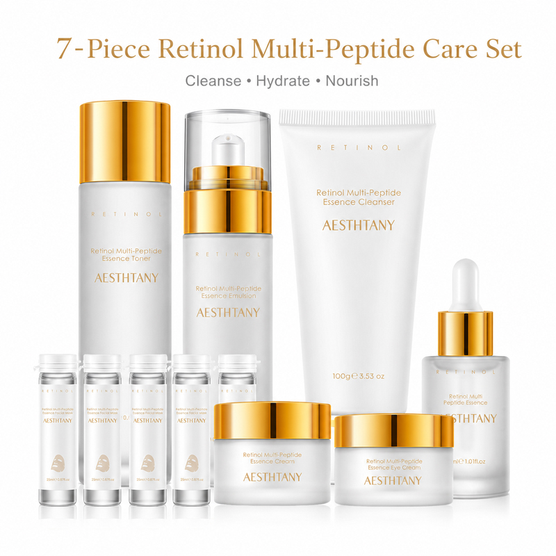 7PCS Retinol Multi-Peptide Ski - Face Mask Storage Box recension och pris