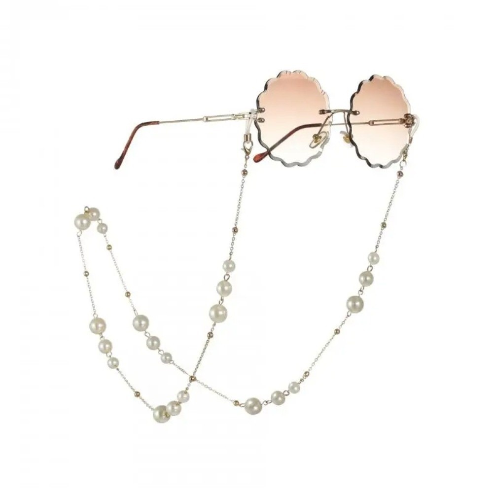 Trendy Pearl Beaded Sunglass C - Mask Lanyard Adjustable recension och pris