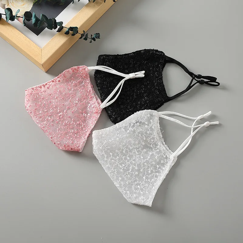 1/2pc Black White Lace Face Ma - Cloth Face Mask Washable recension och pris