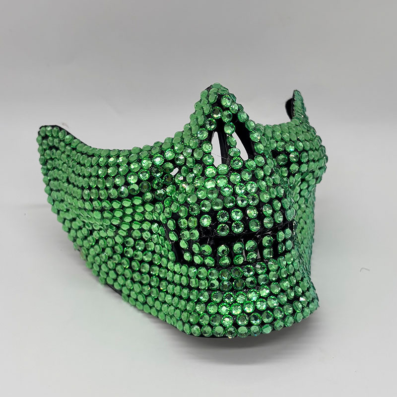 Rhinestone Half Skull Mask for - Respirator Half Face recension och pris