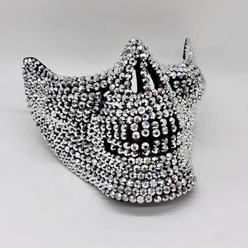 Rhinestone Half Skull Mask for - Respirator Half Face recension och pris