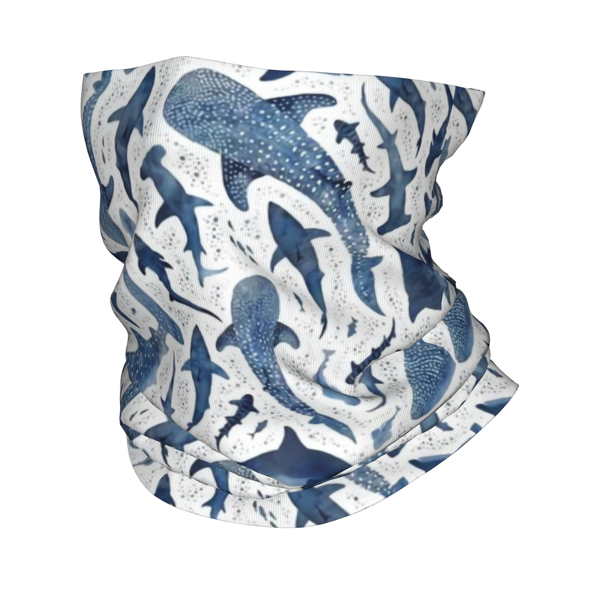 Custom Blue Watercolour Shark  - Neck Gaiter Face Cover recension och pris