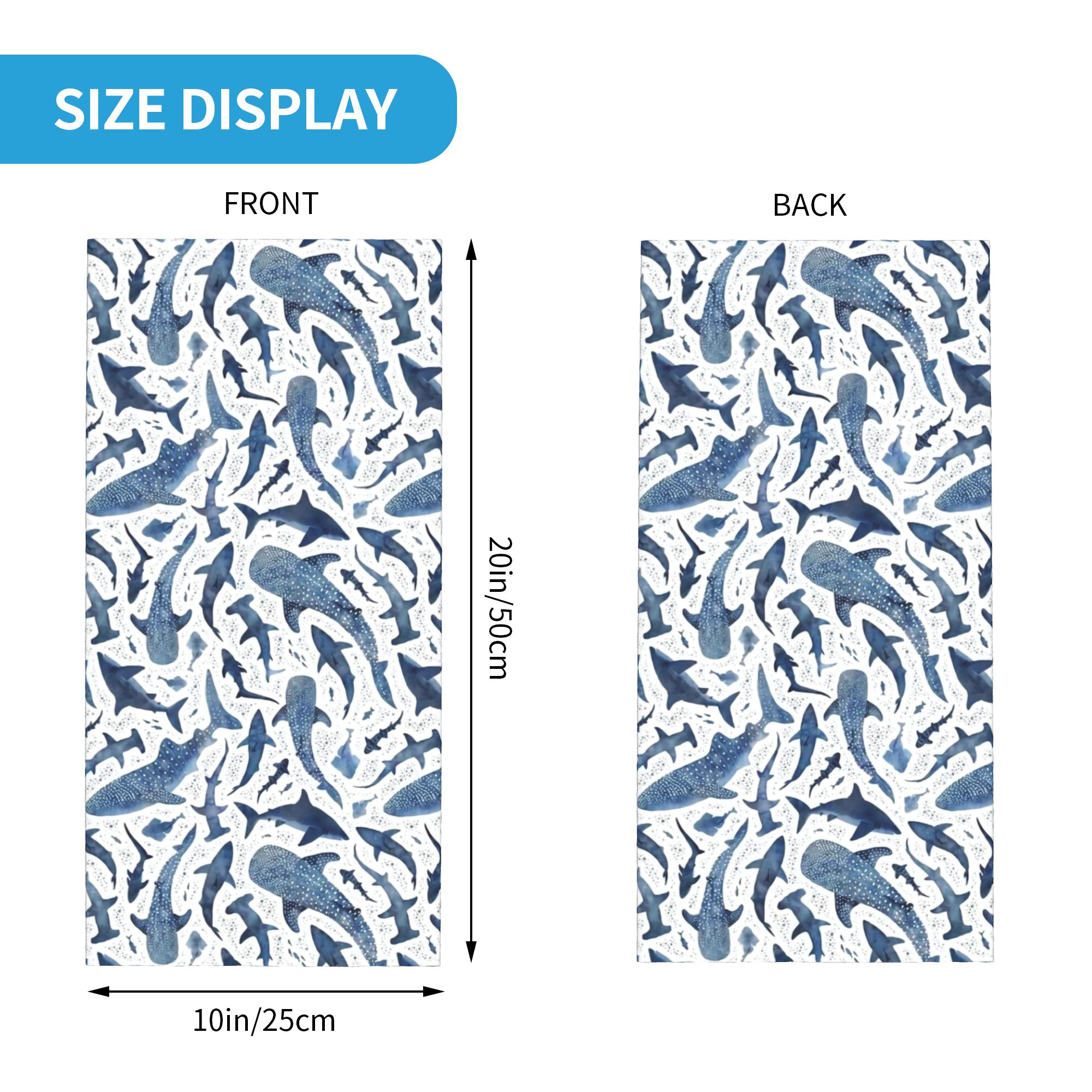 Custom Blue Watercolour Shark  - Neck Gaiter Face Cover recension och pris