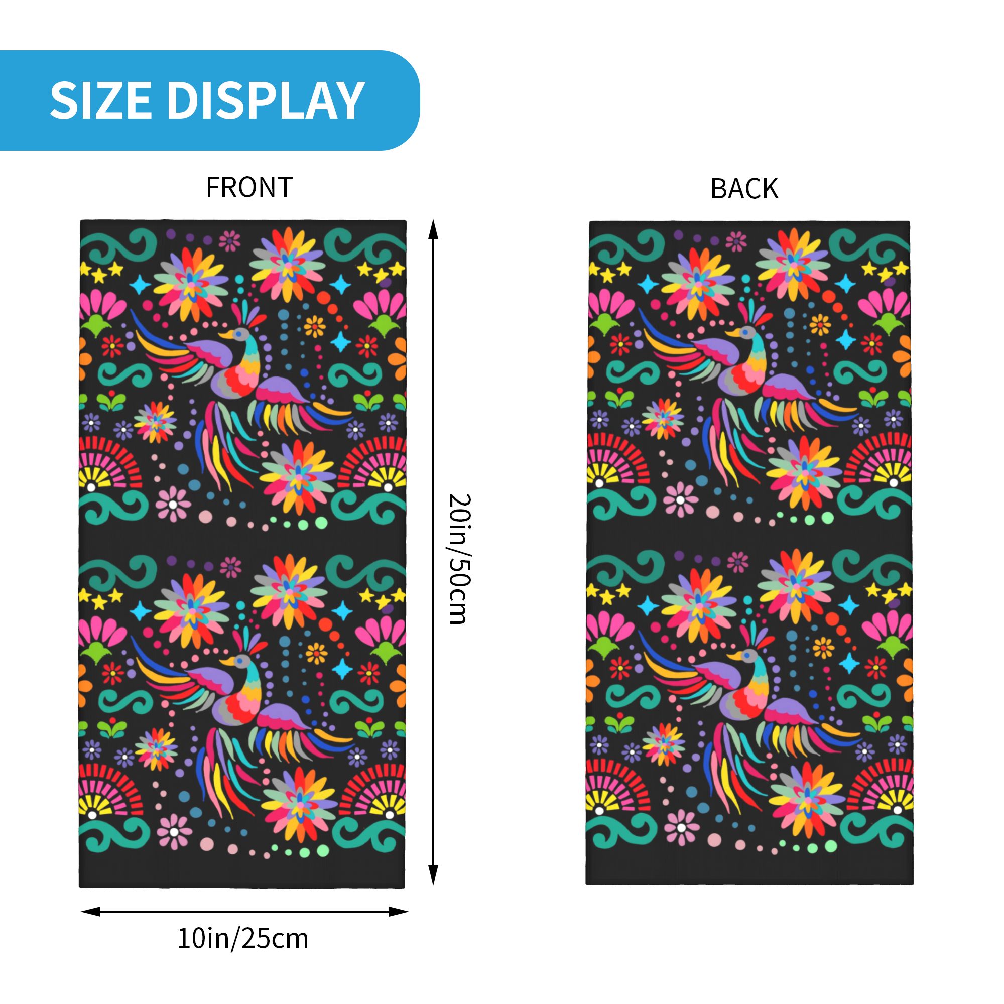 Custom Mexican Floral Flower T - Neck Gaiter Face Cover recension och pris