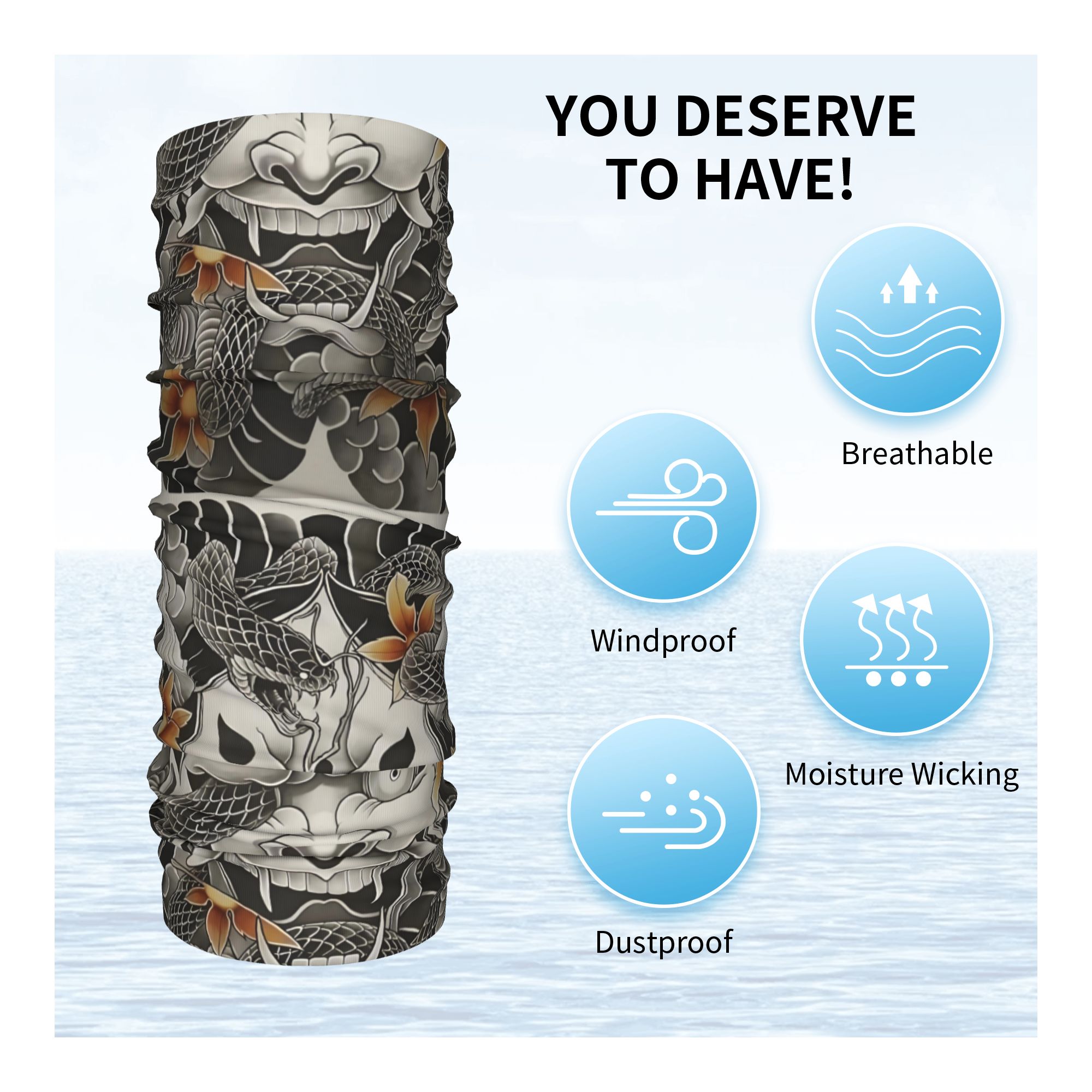Custom Samurai Oni Demon Banda - Neck Gaiter Face Cover recension och pris