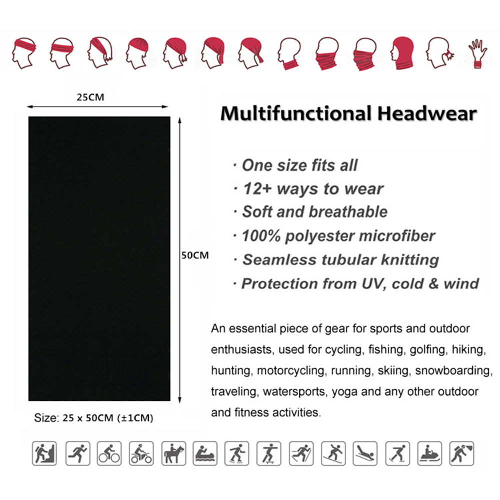 Seamless Solid Color Bandanas  - Neck Gaiter Face Cover recension och pris