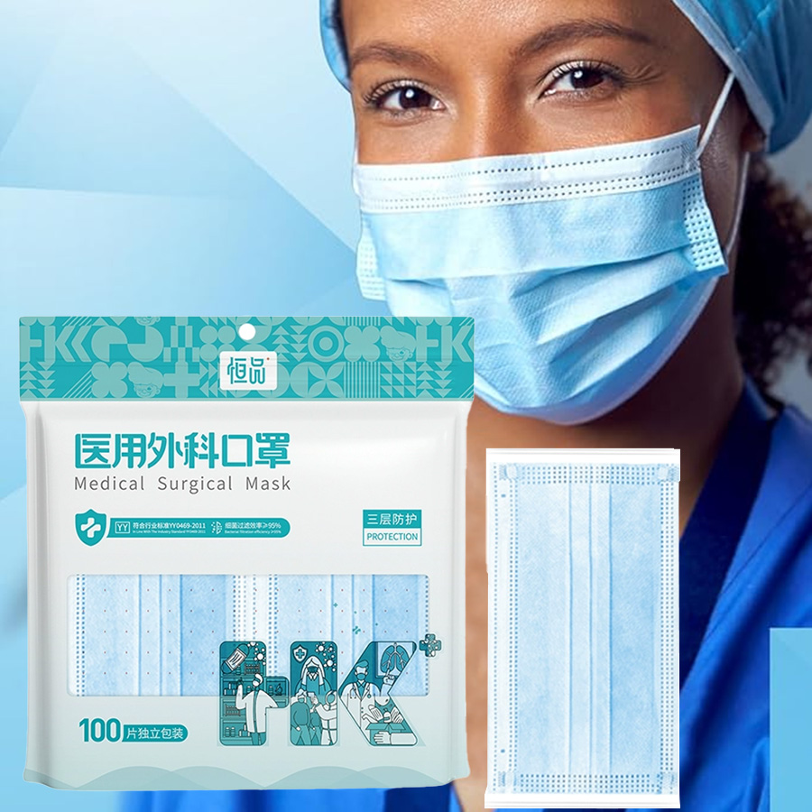 100Pcs Disposable Adults Indiv - Disposable Mask Blue recension och pris