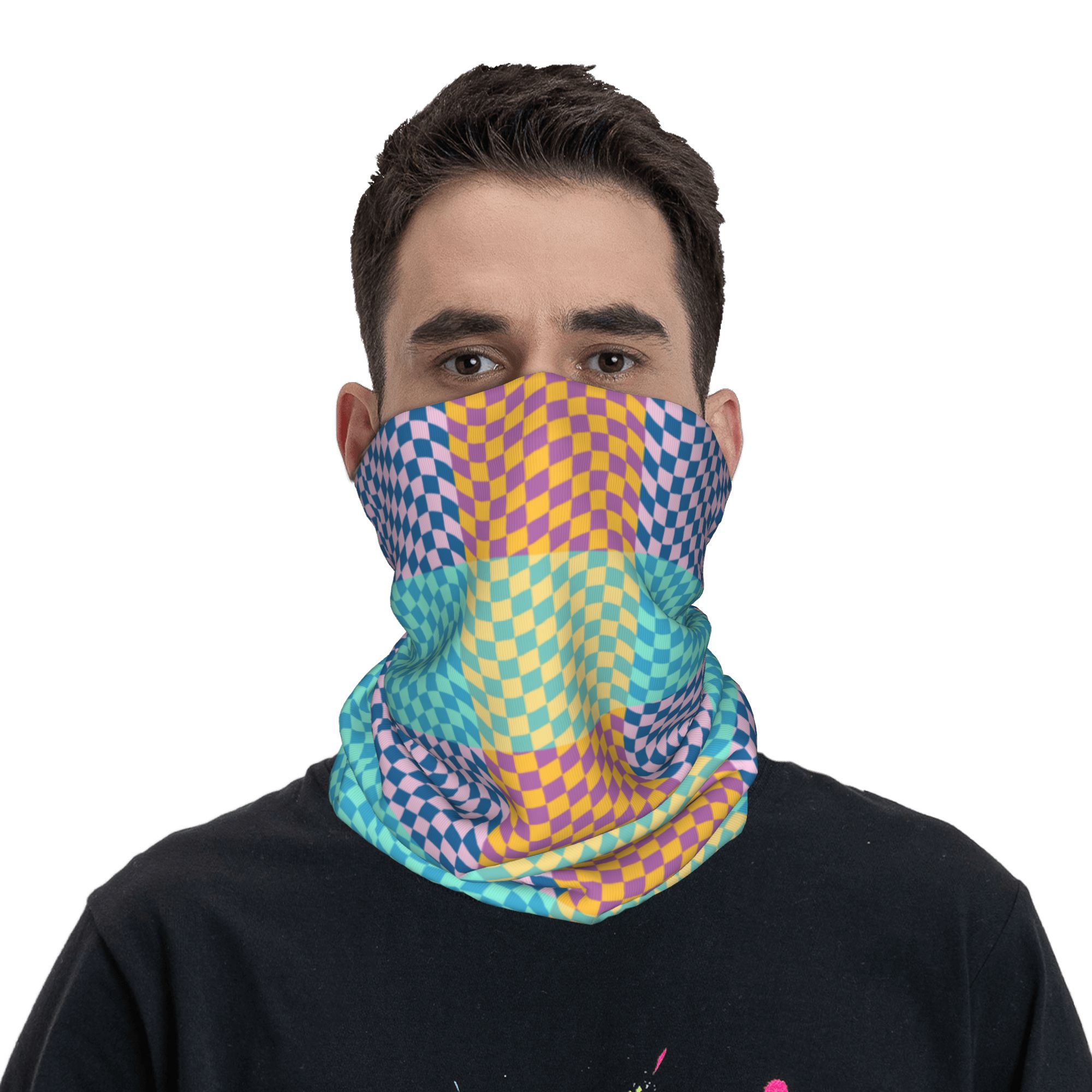 Custom Colored Checkered Banda - Neck Gaiter Face Cover recension och pris