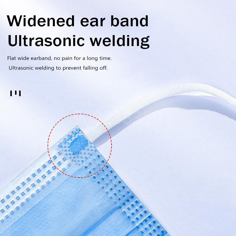 10-500pcs Disposable Adults in - Disposable Mask Blue recension och pris