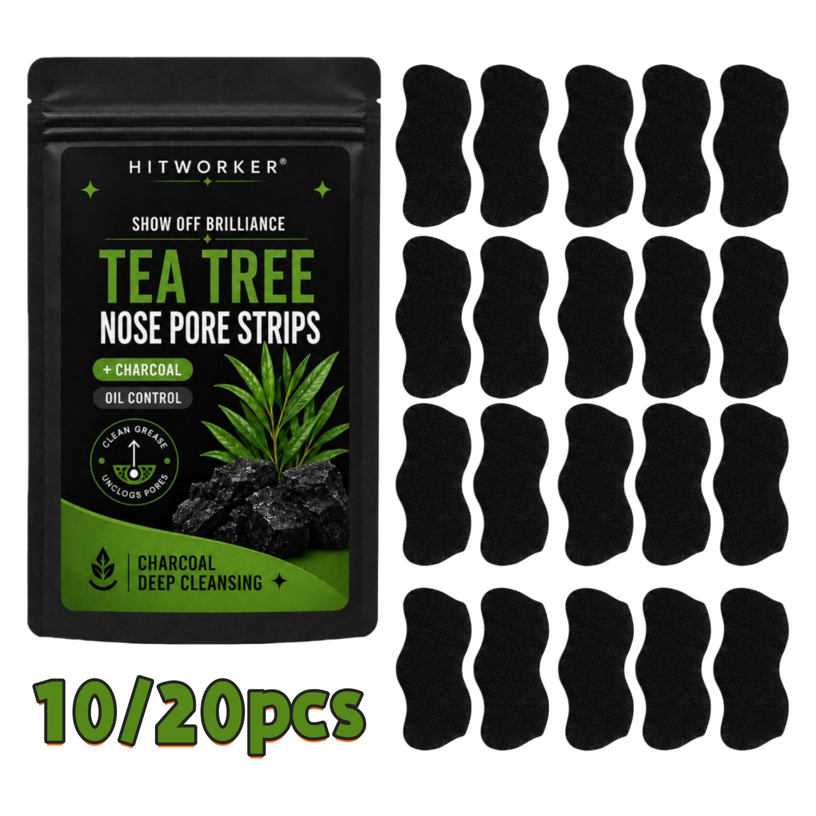 10/20Pcs Black Blackhead Remov - Black Face Mask Pack recension och pris